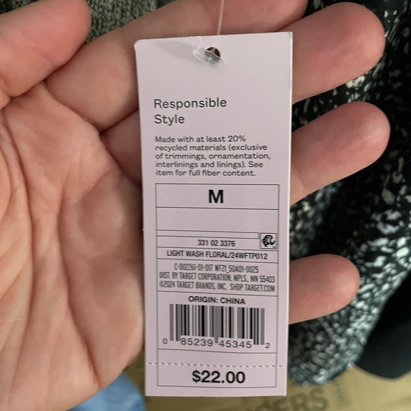 NWT 90’s Style Jean Bustier Crop Top w/ Pink Floral Design - Picture 12 of 12